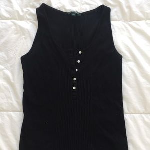 Ralph Lauren ribbed black tank top